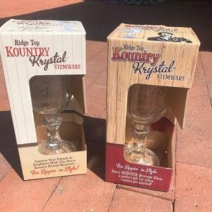 Set of 2 Mason jar stemware glasses